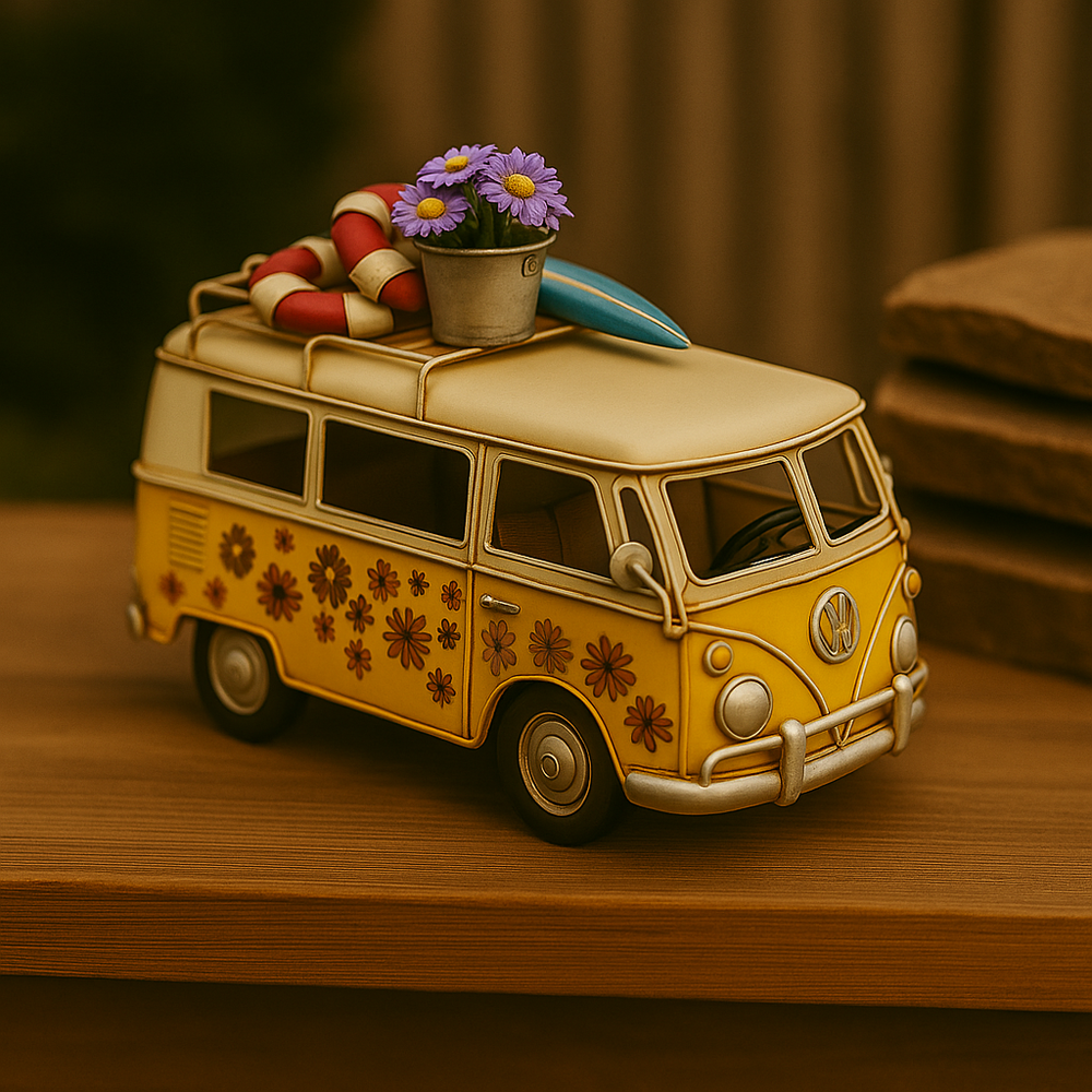 Busje met bloemen