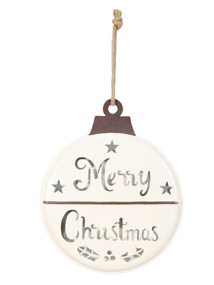 Ijzeren bal plat Merry Christmas S