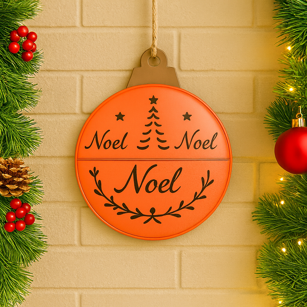IJzeren kerstbal plat: Noël