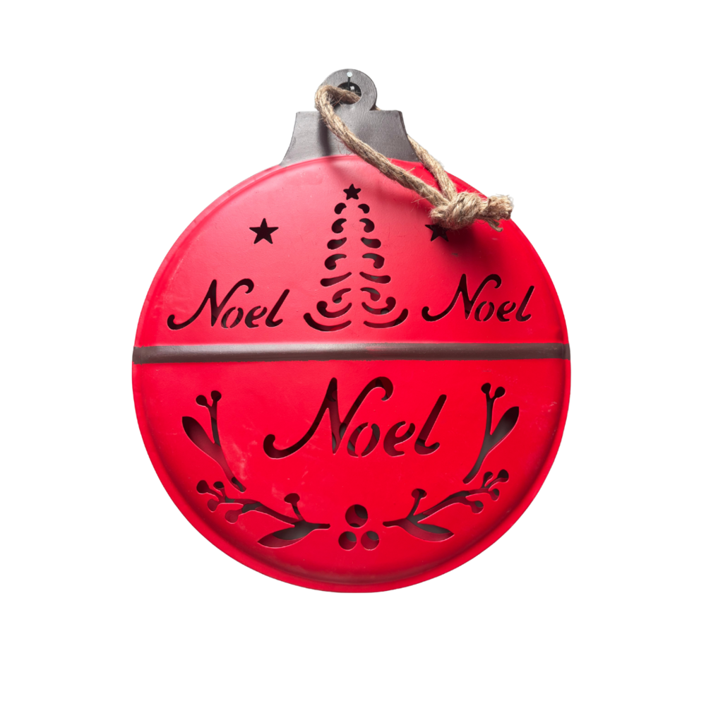 IJzeren kerstbal plat: Noël