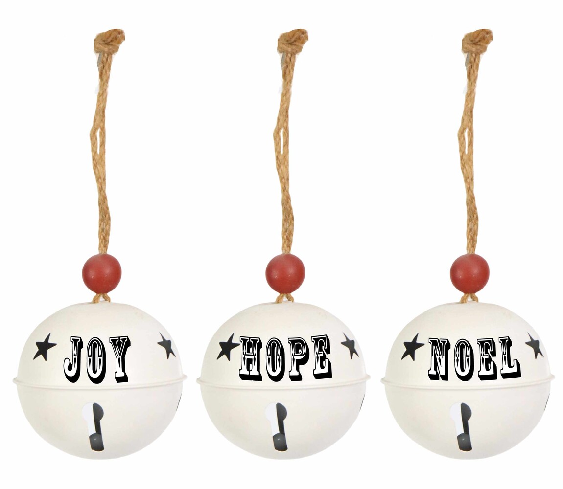 IJzeren kerstbal S: Noël, Joy & Hope