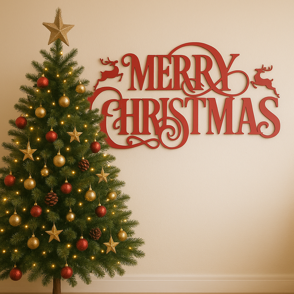 IJzeren wanddecoratie: Merry Christmas