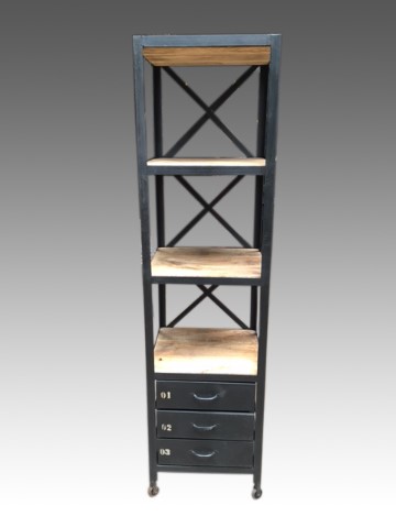 succes Steil hoofdzakelijk Industriële houten kast met ijzer - Industriële meubels - Meubels - Stip  International